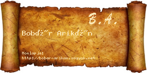 Bobár Arikán névjegykártya